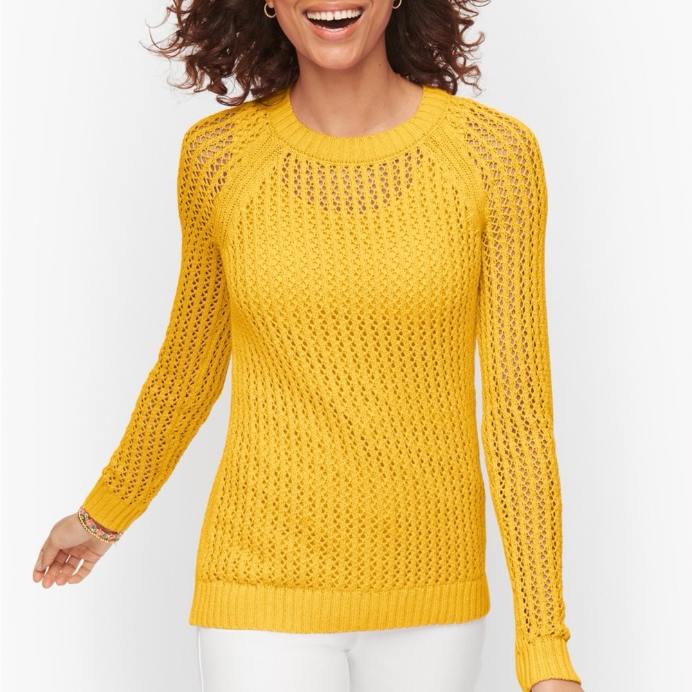 Talbots open-knit crewneck sweater Size M